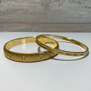 2 Vintage MONET Gold Tone Bangles
